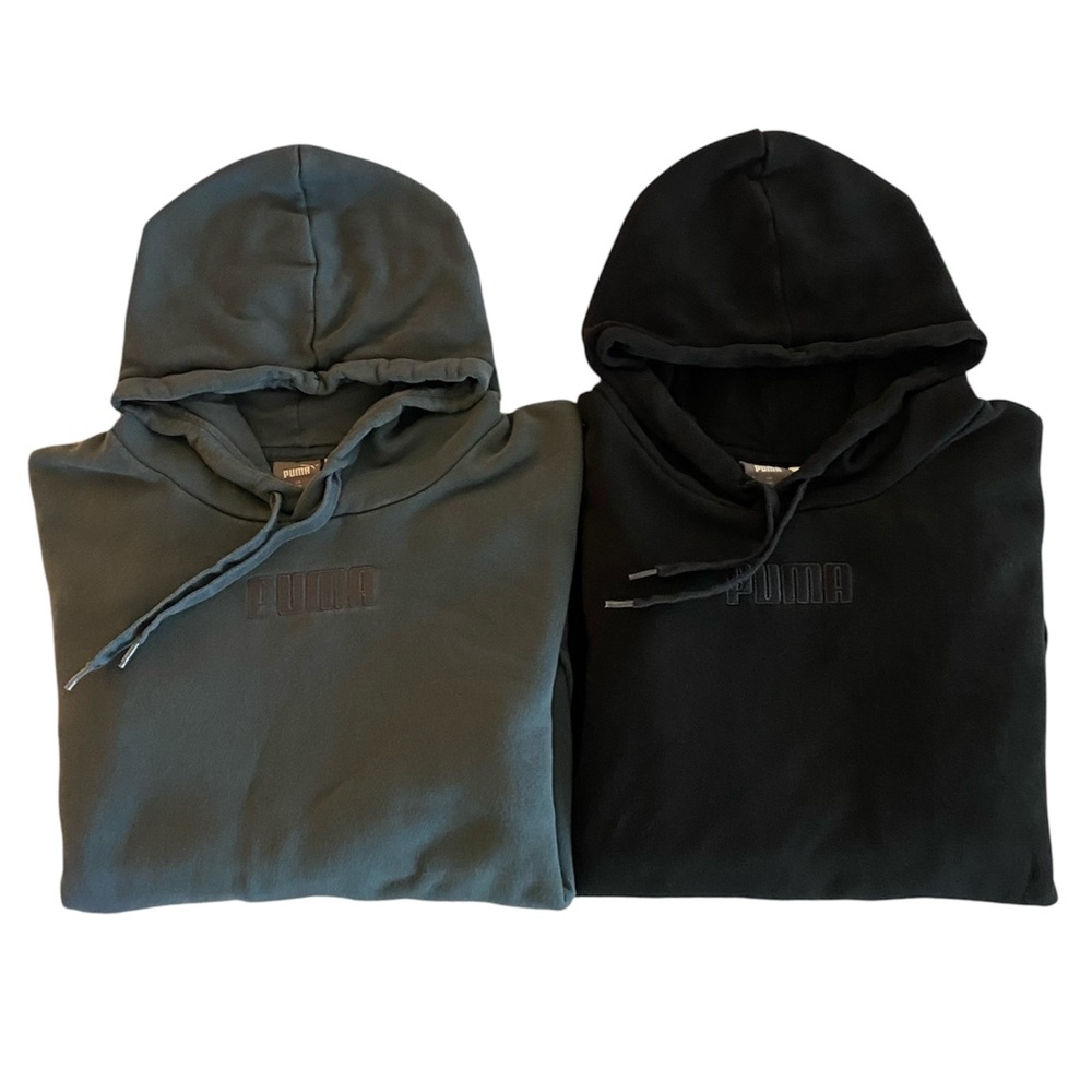 2 Puma Men’s Hoodie XXL 2XL Bundle Green Black Sweatshirt Active Shirt Athletic